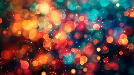 festive background with natural bokeh and bright golden lights