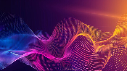 abstract background of colorful particles with waves.