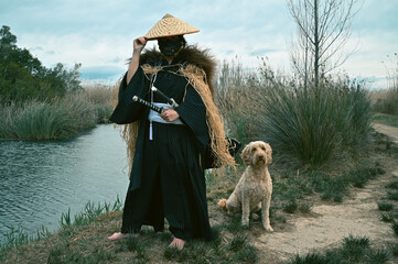 Samurai and dog