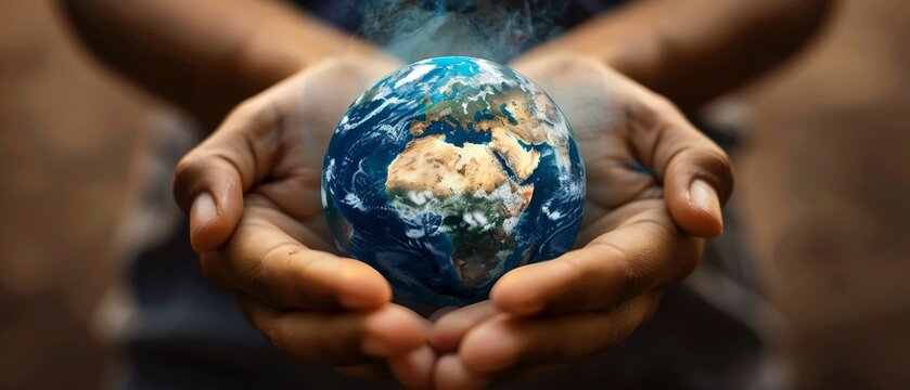 Hands holding a clean, glowing globe, representing the global impact of proper handwashing on health