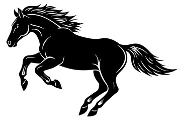 horse-silhouette-jump vector illustration 