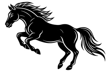 horse-silhouette-jump vector illustration 