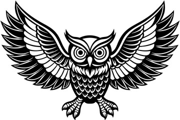 pink-owl-flaps-its-wing-vector illustration 