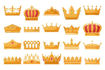 Golden royal jewelry sign of king queen princess.eps