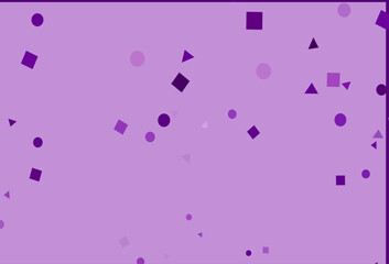 Light Purple vector backdrop with lines, circles, rhombus.