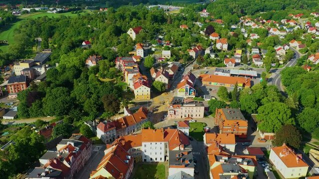 Panorama Centrum Houses Forest Zlotoryja Aerial View Poland