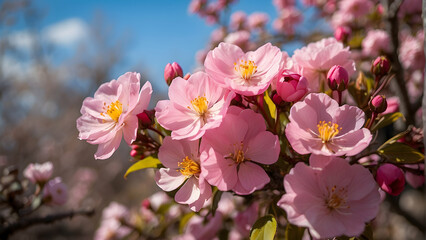 Delicate cherry blossoms in full bloom showcasing the fleeting beauty of spring captured in soft daylight