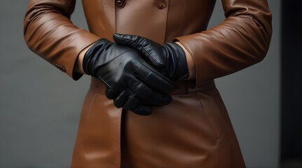 Fototapeta na wymiar Leather Gloves .Generative AI