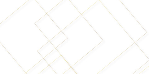 Abstract white background square pattern on banner with shadow. White and golden color technology concept geometric line vector background.