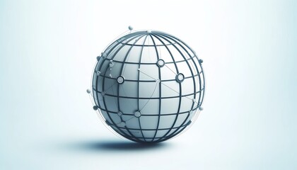 Abstract Network Globe on Light Background