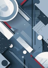 Craft a series of abstract blue and gray banner designs with futuristic modern vector illustrations, creating visually dynamic and contemporary visual compositions
