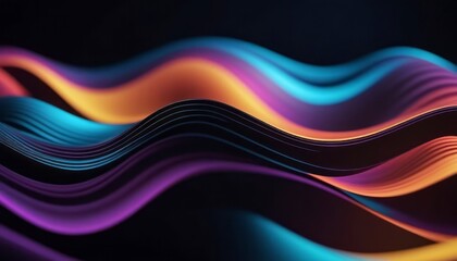 Fototapeta premium Vibrant Wave of Light on Black Background