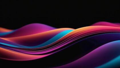 Colorful Wave Pattern on Black Background