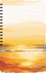 Golden sunset over a tranquil beach.
