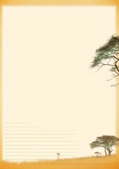 Desert landscape with acacia trees.
