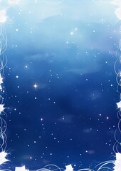Deep blue night sky, scattered stars, soft, dreamy.

