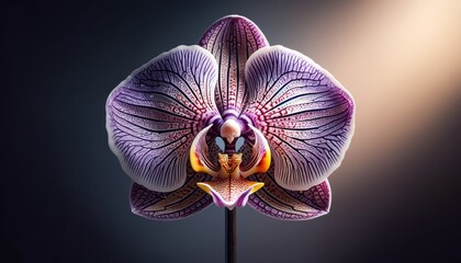 Close-up: Exotic phalaenopsis orchid with intricate patterns and bright colors