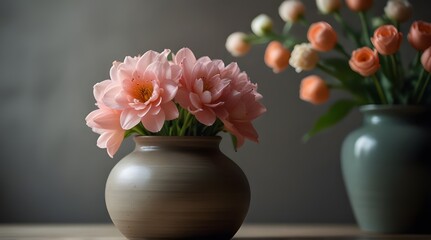 beautiful flower on vase .Generative AI