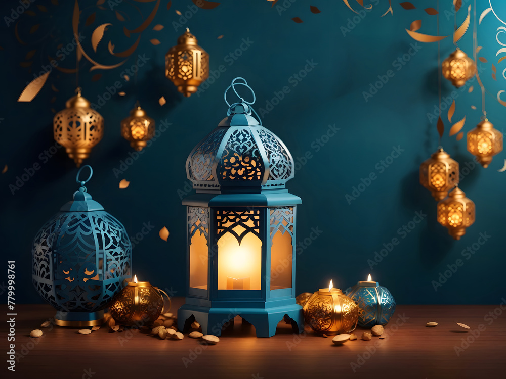 Wall mural lantern ramadan islamic, eid mubarak, eid al adha elegant eid al adha, eid mubarak islamic greeting 