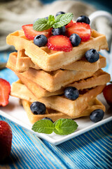 Waffles with berries. - 780000173