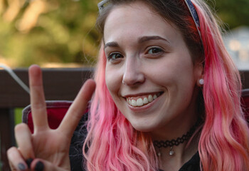 portrait of a woman with buck teeth