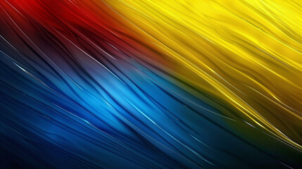 Abstract background of yellow, blue and red colors with highlights and blurs for design.