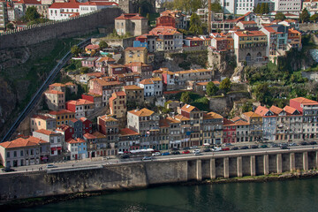 Fototapeta na wymiar Porto old town cityscape and Douro river at sunny day