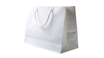 White paper bag isolated on transparent background.