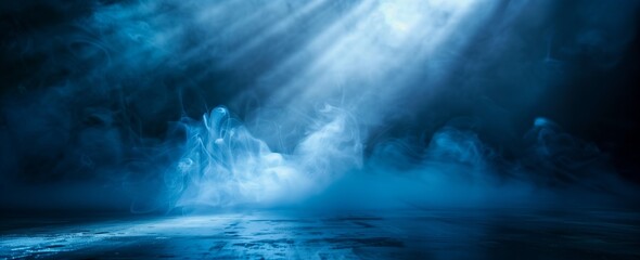 Dramatic Underwater Light Rays and Ocean Floor Smoke