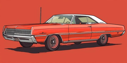 muscle car illustration, motors, roadtrips, ai image of cars