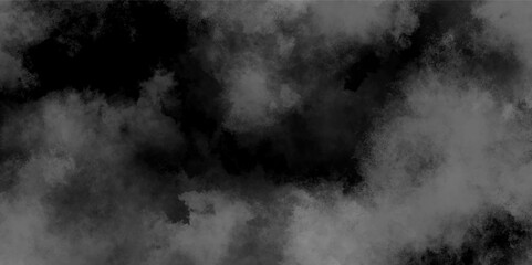 Fototapeta premium Abstract natural fog on dark background. Gray grunge smoke texture dark sky black night cloud. Abstract design with smoke on black overlay effect. black and white color seamless grunge white black fog