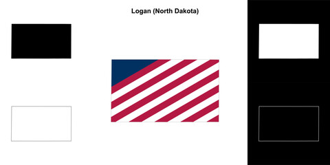 Logan County (North Dakota) outline map set