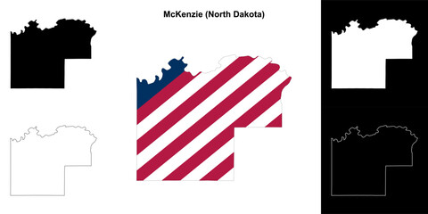 McKenzie County (North Dakota) outline map set