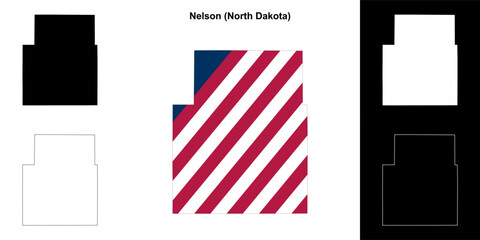 Nelson County (North Dakota) outline map set