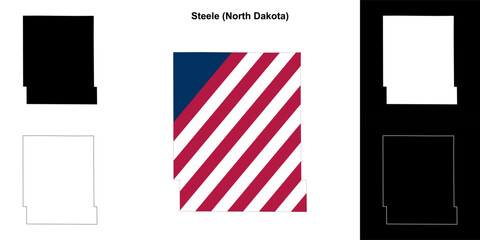 Steele County (North Dakota) outline map set