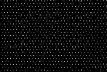 Dark silver, gray vector background with cards signs.