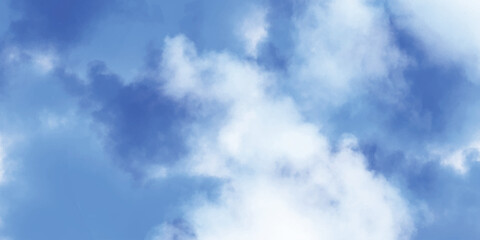 Blue watercolor background. White and blue background. Soft sky cloud. Blue sky with clouds.