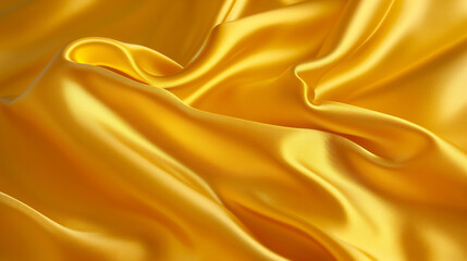 A shiny, smooth yellow satin fabric with a slight sheen and soft texture