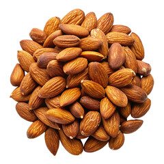 Fototapeta premium A pile of Almond isolated on transparent background