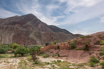 Fototapeta premium A view from Pucara de Tilcara, an archeological city in Jujuy, Argentina