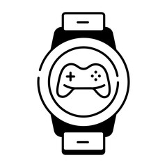 Linear Icons Depicting Smartwatch Functions 
