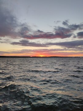 beautiful sunset over the lake, photo as a background, digital image