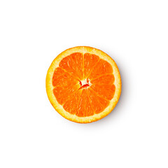 orange slice with shadow isolated on transparent background