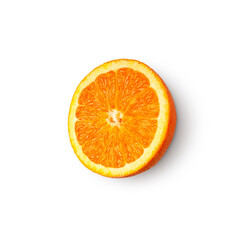 orange slice with shadow isolated on transparent background