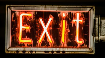 an exit sign in a building - 780014101