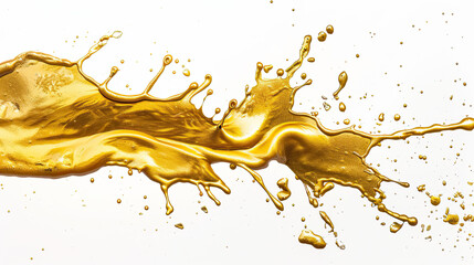 Luxury Gold oil wave Splash. Isolated on white background.	