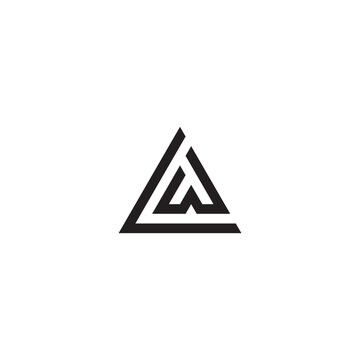 LW monogram logo in triangle shape black and white.
