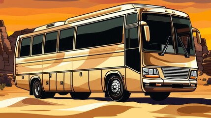a bus in the desert - 780016199