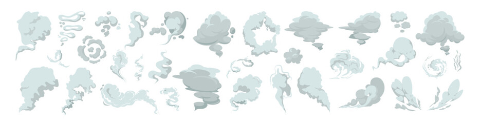 Cartoon smoke set. Vector smoke set special effects template © Pavlo