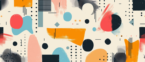 An abstract geometric background with pastel bold colors and shapes